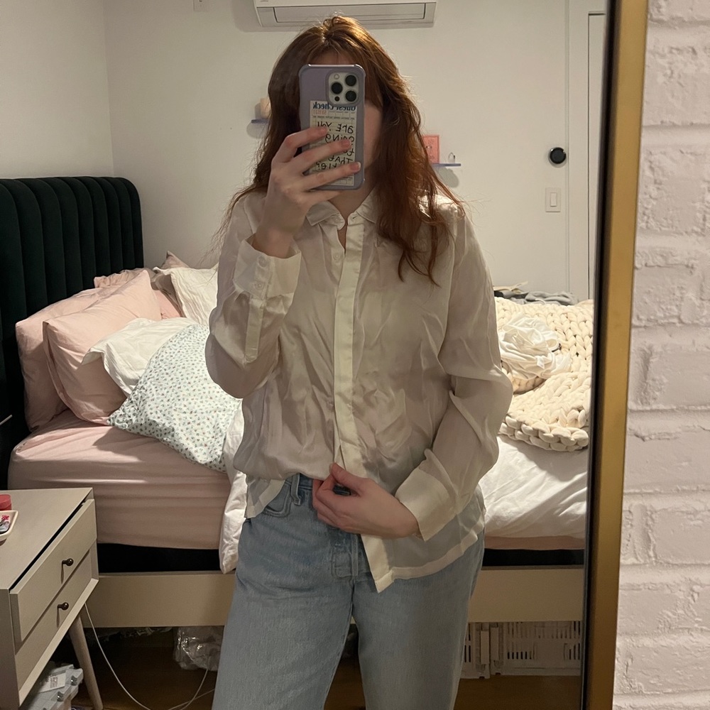Semi sheer silk blouse